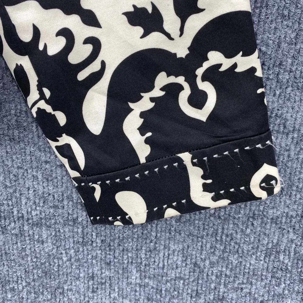 Tory Burch Monochrome Baroque Jacket Women 6 Black White Cotton Silk Luxury